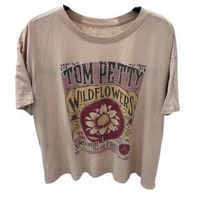 Tom Petty Wildflowers Album Women's 1X Graphic Crop Top T-shirt